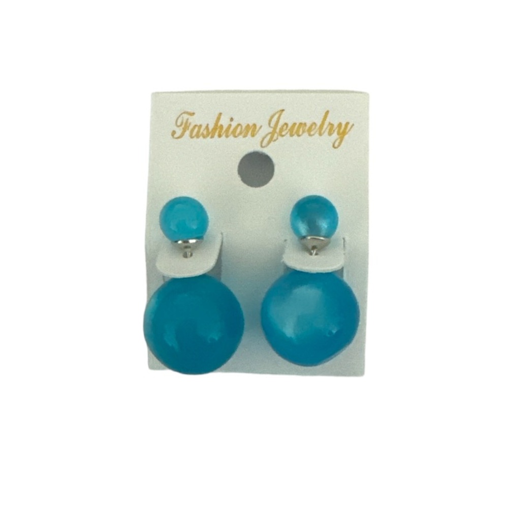 3 FOR $10 FASHION JEWELRY Blue Faux Pearl Earrings